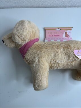 Paris Hilton Plush Dog with Pink Bandana - Cream Fur